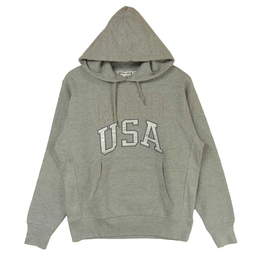 ネクサスセブン MAD USA 刺繍 プルオーバー パーカー グレー系 46【極上美品】【中古】