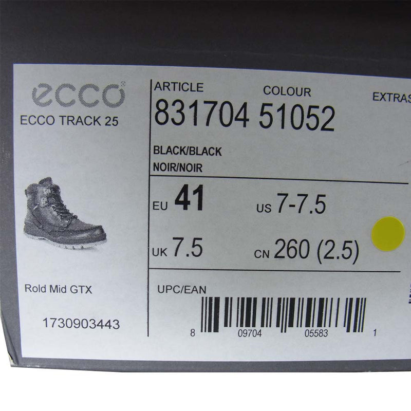 エコー 831704 TRACK 25 BOOT ゴアテックス ブーツ ブラック系 US 7～7.5【極上美品】【中古】