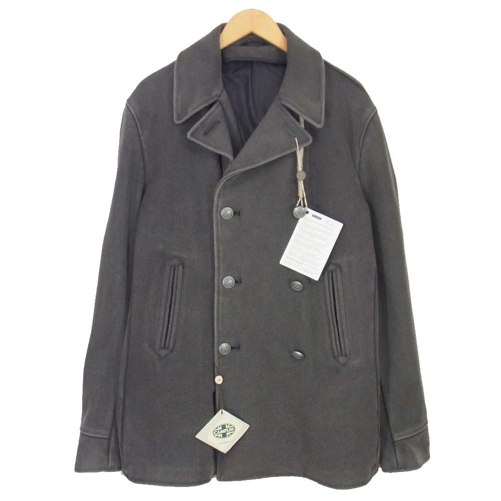 カンプリン ウォッシュド加工 ウール Pコート グレー系 M【極上美品】【中古】