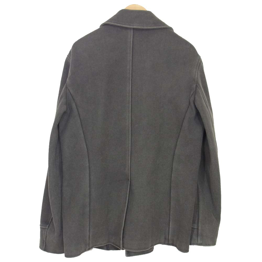 カンプリン ウォッシュド加工 ウール Pコート グレー系 M【極上美品】【中古】