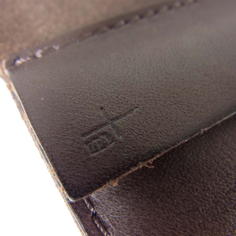 エムピウ 二つ折り レザー 財布 札入れ ブラウン系【中古】