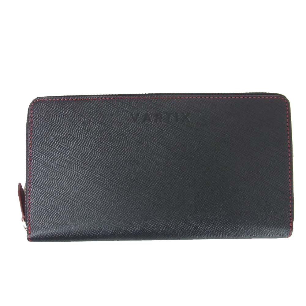 ヴァティックス ラウンドファスナー ウォレット 長財布 ブラック系【美品】【中古】