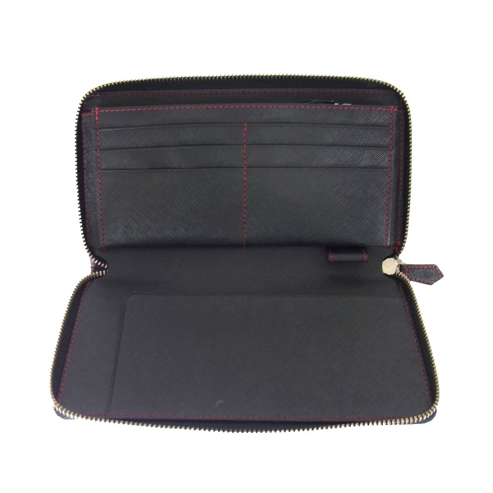 ヴァティックス ラウンドファスナー ウォレット 長財布 ブラック系【美品】【中古】