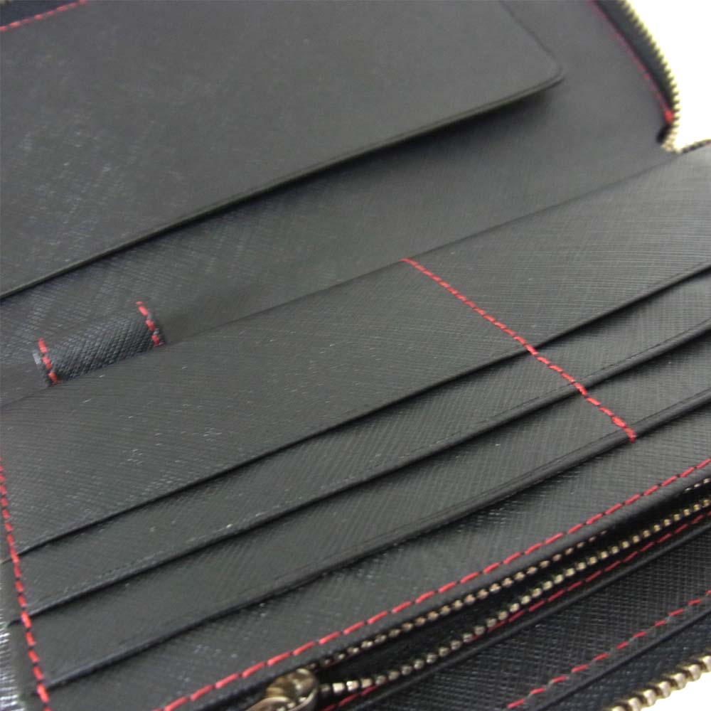 ヴァティックス ラウンドファスナー ウォレット 長財布 ブラック系【美品】【中古】