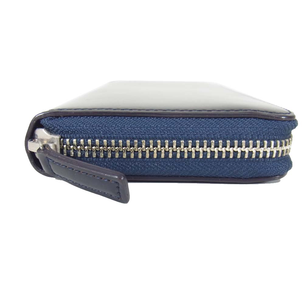 CYPRIS キプリス 5300 オイルシェルコードバン リンピットカーフ ラウンドファスナー ウォレット 長財布 ネイビー系【美品】【中古】