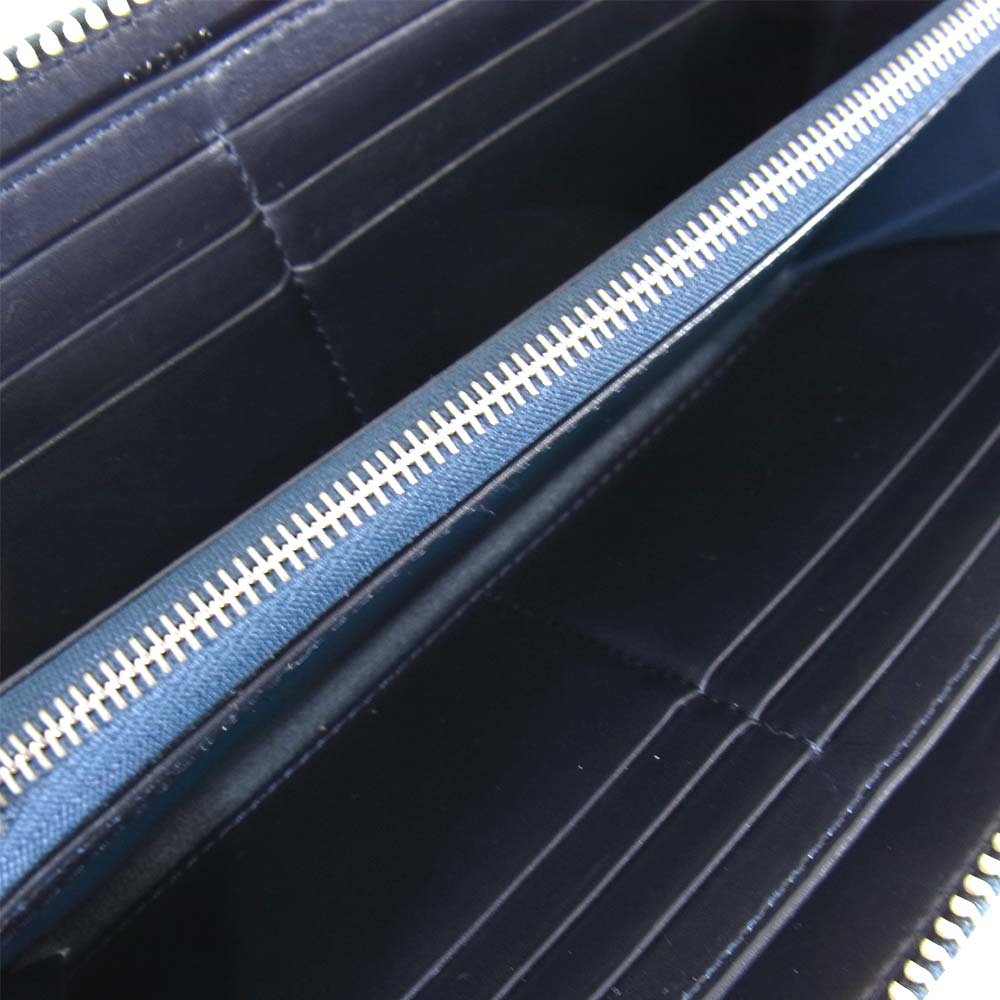 CYPRIS キプリス 5300 オイルシェルコードバン リンピットカーフ ラウンドファスナー ウォレット 長財布 ネイビー系【美品】【中古】