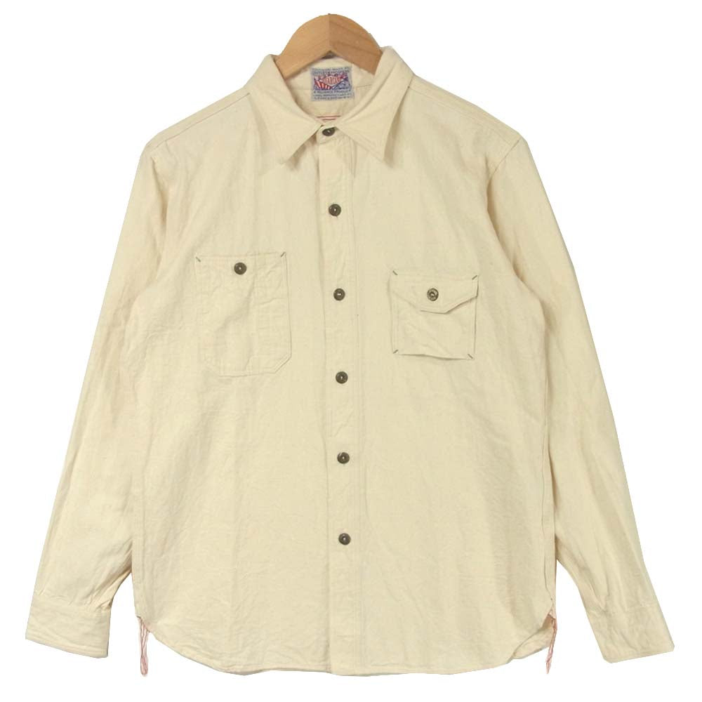 SUGAR CANE シュガーケーン SC26758 長袖 コットン シャツ 日本製 オフホワイト系 M【中古】