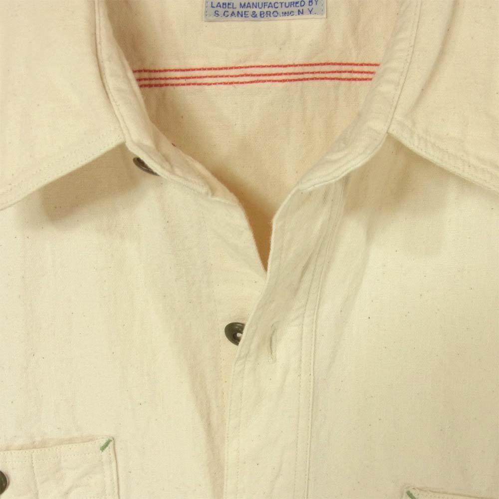 SUGAR CANE シュガーケーン SC26758 長袖 コットン シャツ 日本製 オフホワイト系 M【中古】