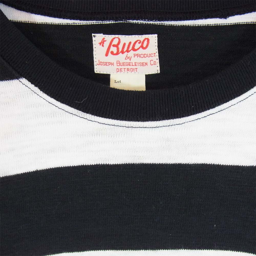 The REAL McCOY'S ザリアルマッコイズ BUCO ブコ ボーダー ロンT Tシャツ 黒×白 M【中古】