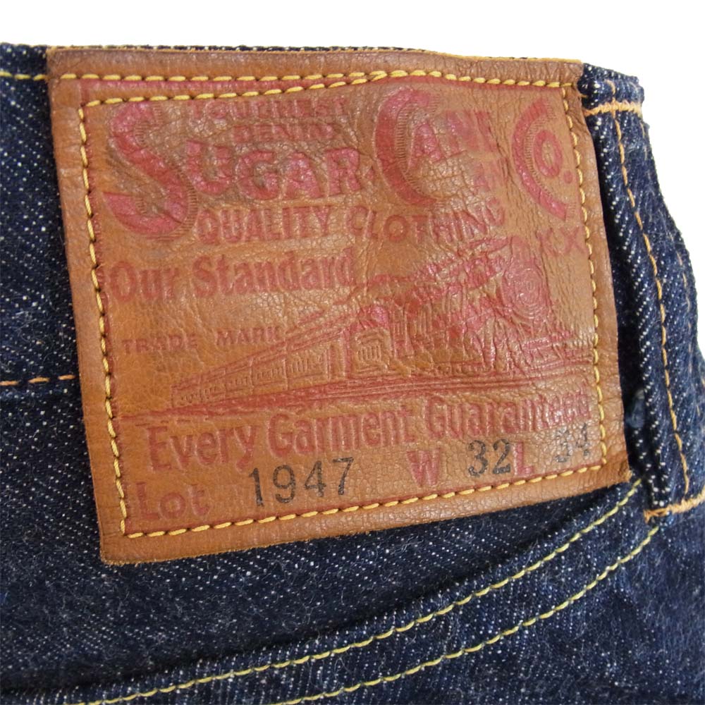 SUGAR CANE シュガーケーン 1947 革パッチ セルビッチ デニム パンツ インディゴブルー系 32【中古】