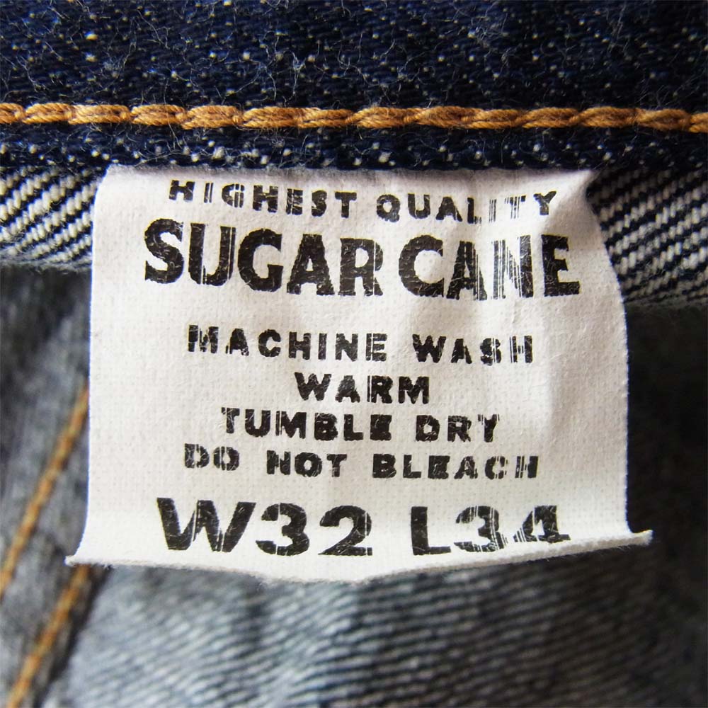 SUGAR CANE シュガーケーン 1947 革パッチ セルビッチ デニム パンツ インディゴブルー系 32【中古】