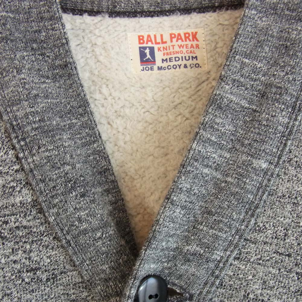 The REAL McCOY'S ザリアルマッコイズ Joe McCOY ジョーマッコイ BALL PARK スウェット カーディガン グレー系 M【中古】