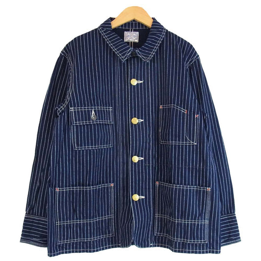 The REAL McCOY'S ザリアルマッコイズ Joe McCOY ジョーマッコイ ウォバッシュ カバーオール ジャケット インディゴブルー系 38【美品】【中古】