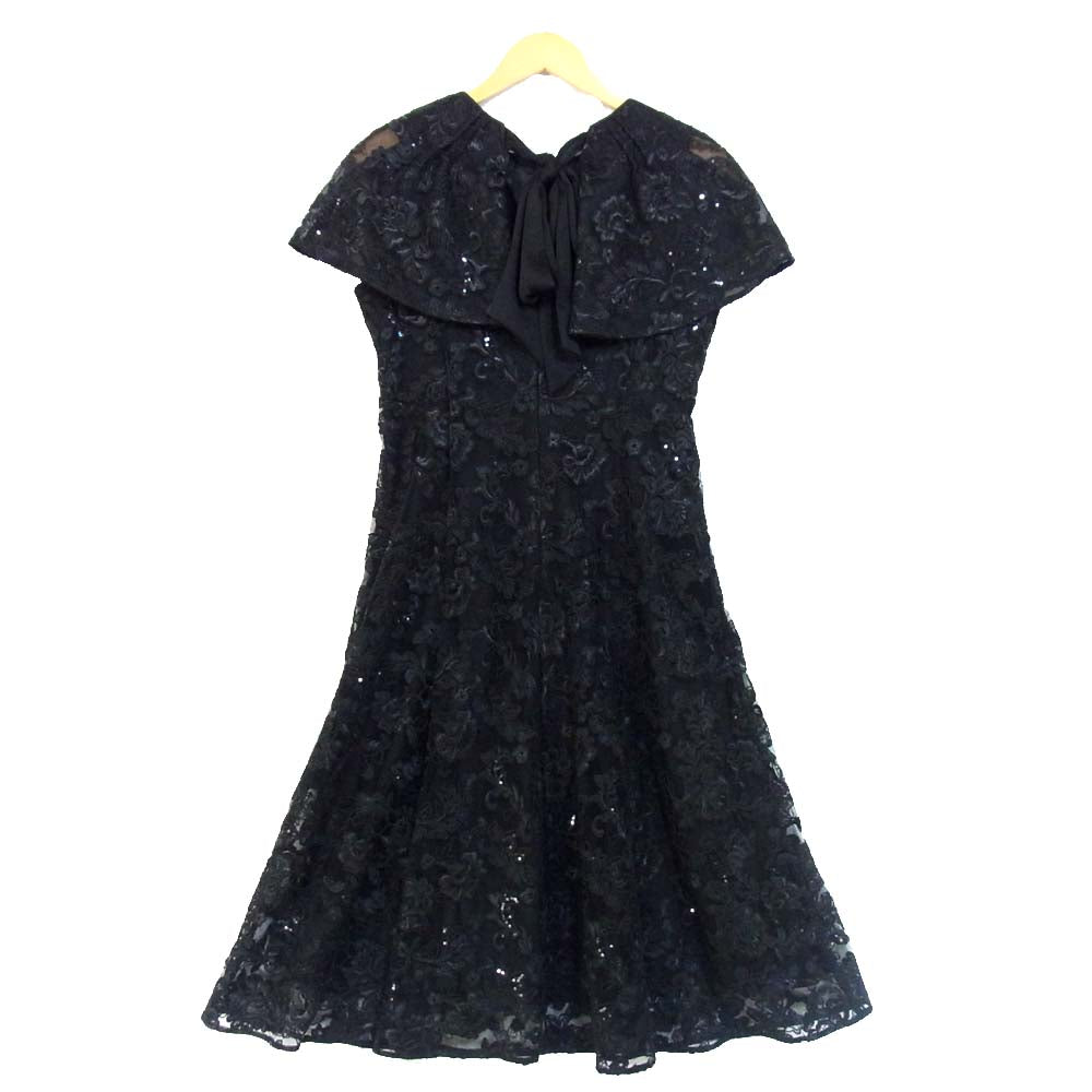 セルフォード CWF0201024 フラワー刺繍 ケープ ワンピース ブラック系 38【美品】【中古】