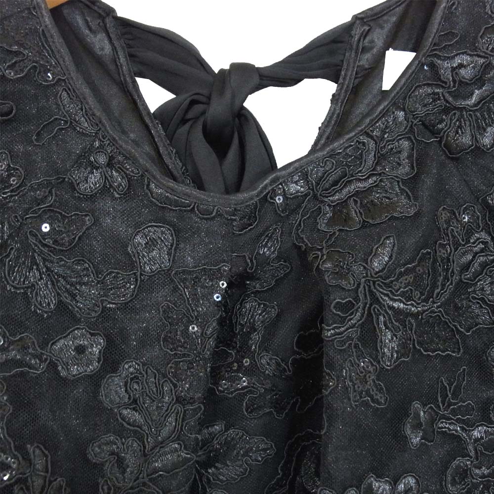 セルフォード CWF0201024 フラワー刺繍 ケープ ワンピース ブラック系