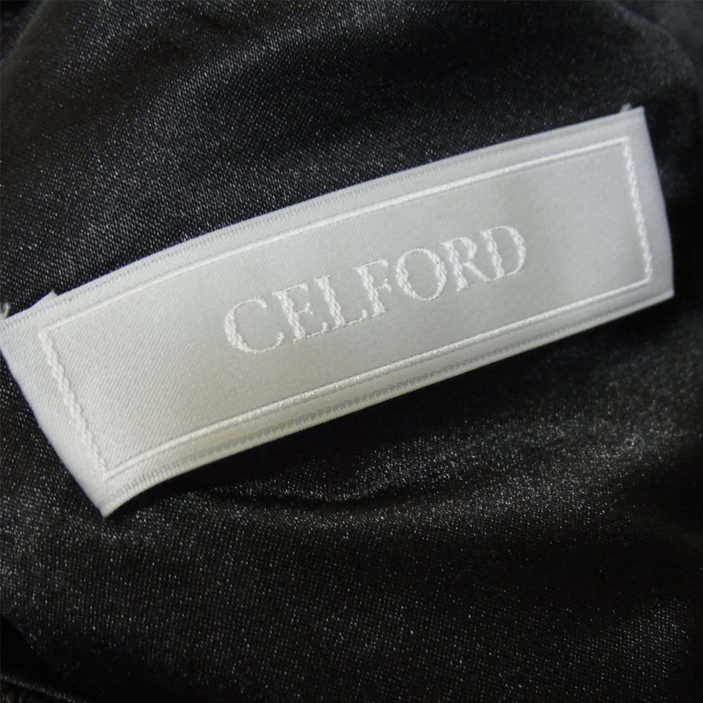 セルフォード CWF0201024 フラワー刺繍 ケープ ワンピース ブラック系 38【美品】【中古】