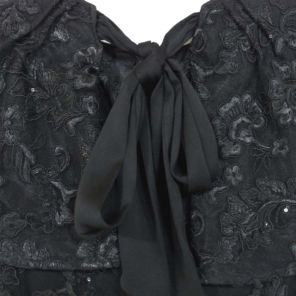 セルフォード CWF0201024 フラワー刺繍 ケープ ワンピース ブラック系