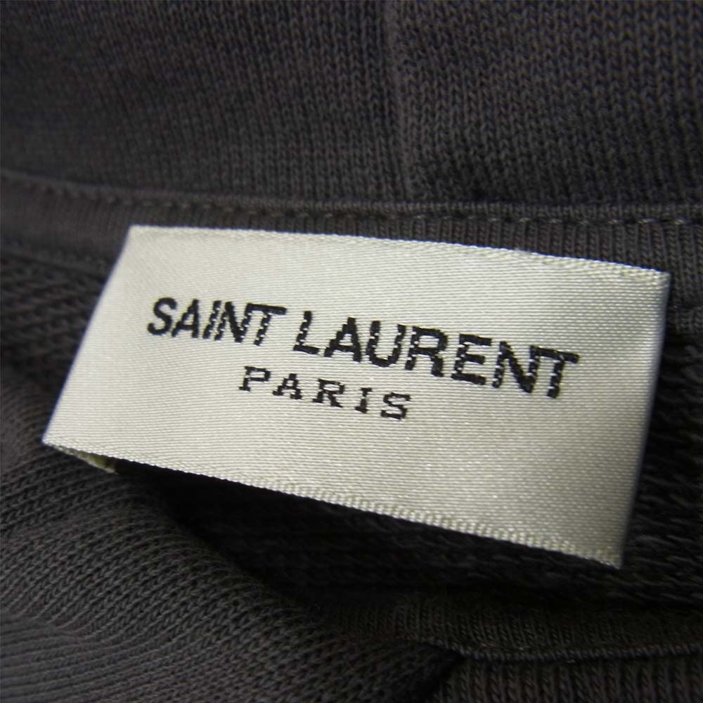 SAINT LAURENT サンローラン 597199 YBQQ2 1478 MALIBU プルオーバースウェット パーカー ダークグレー系 XL【美品】【中古】