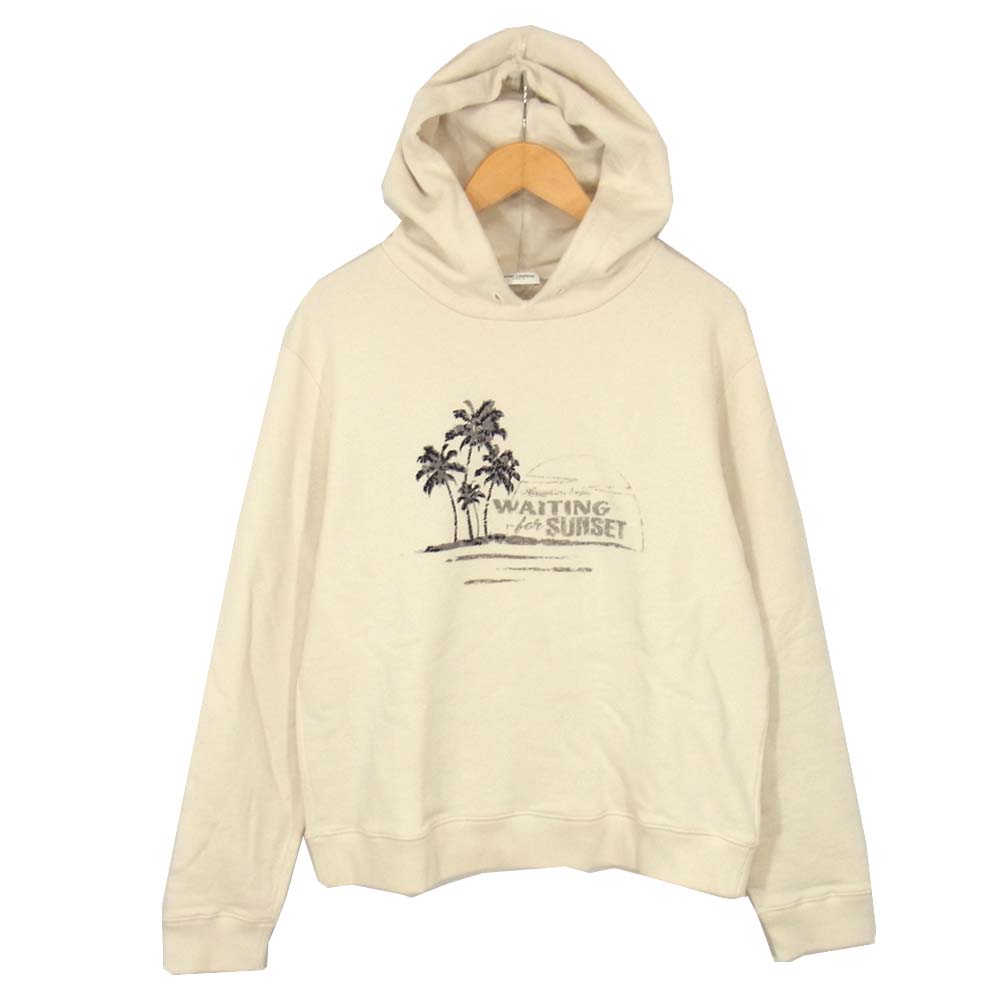 SAINT LAURENT サンローラン 18SS 503307 YB20G SUNSET プルオーバースウェット パーカー オフホワイト系【美品】【中古】