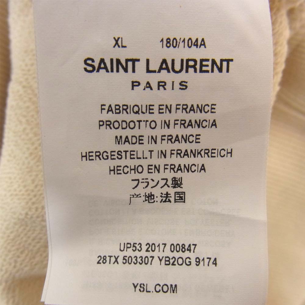 SAINT LAURENT サンローラン 18SS 503307 YB20G SUNSET プルオーバースウェット パーカー オフホワイト系【美品】【中古】