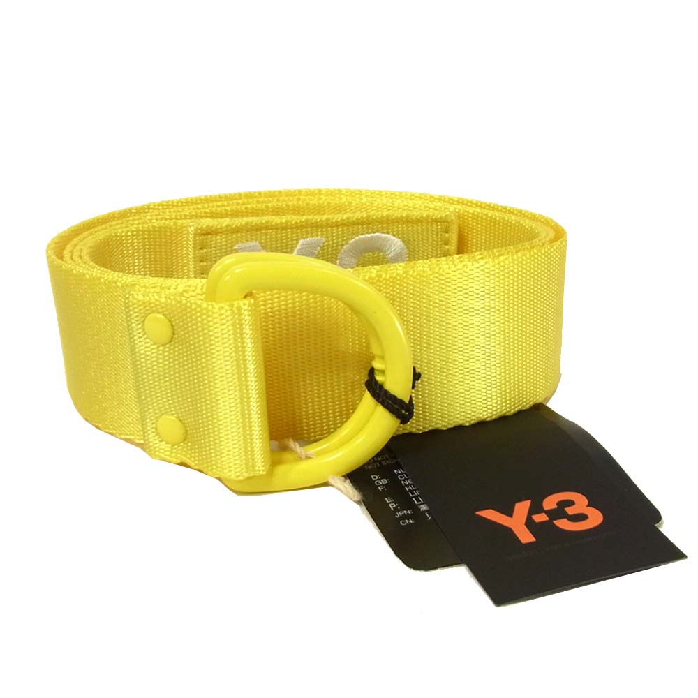 Yohji Yamamoto ヨウジヤマモト Y-3 ワイスリー DQ0645 LOGO BELT ロゴ ベルト イエロー系 M【極上美品】【中古】