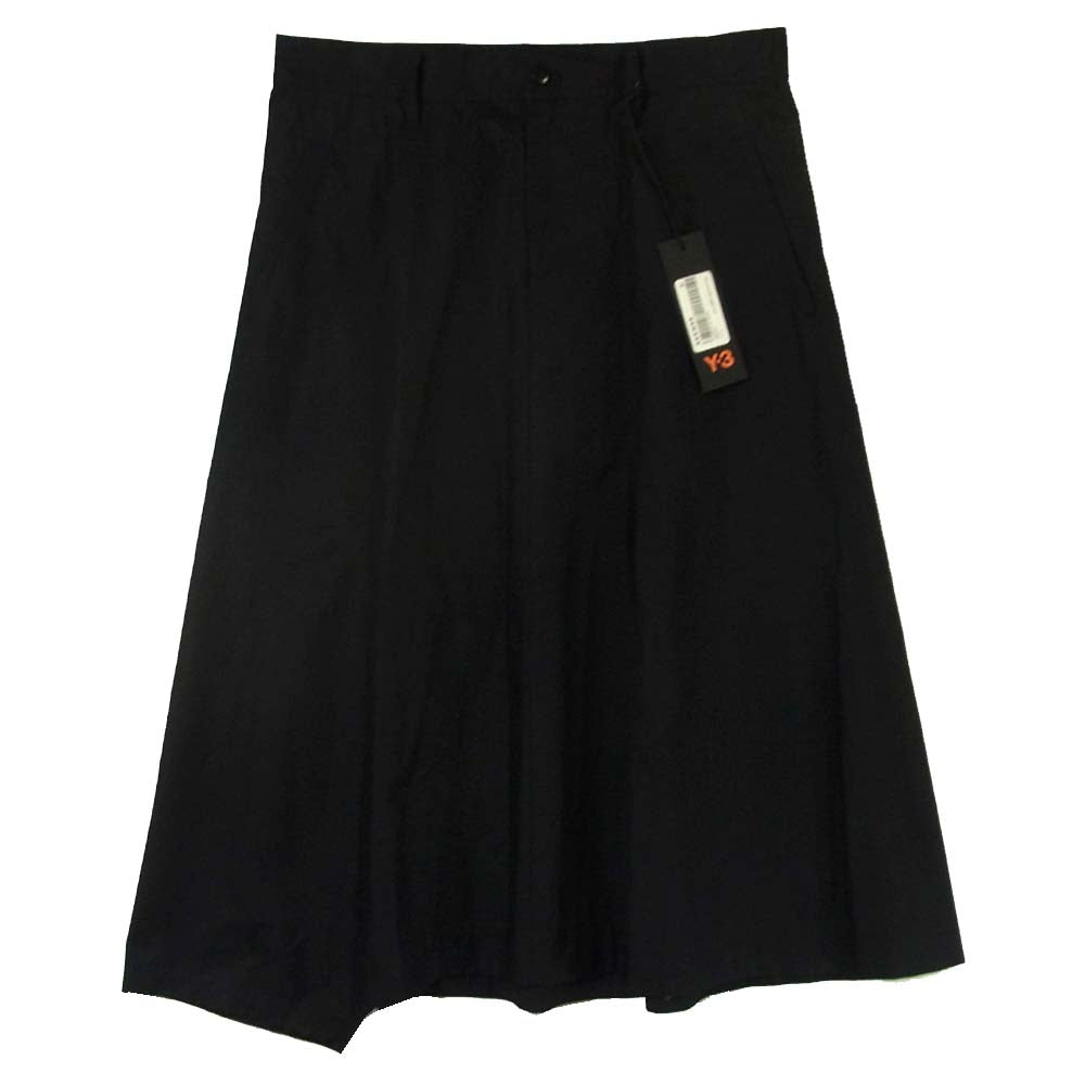 Yohji Yamamoto ヨウジヤマモト Y-3 ワイスリー BQ0226 ロゴ刺繍 フレアスカート ブラック系 S【極上美品】【中古】