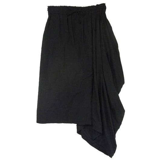 Yohji Yamamoto ヨウジヤマモト Y's ワイズ YD-S14-200 アシンメトリー テンセル スカート ブラック系 2【美品】【中古】