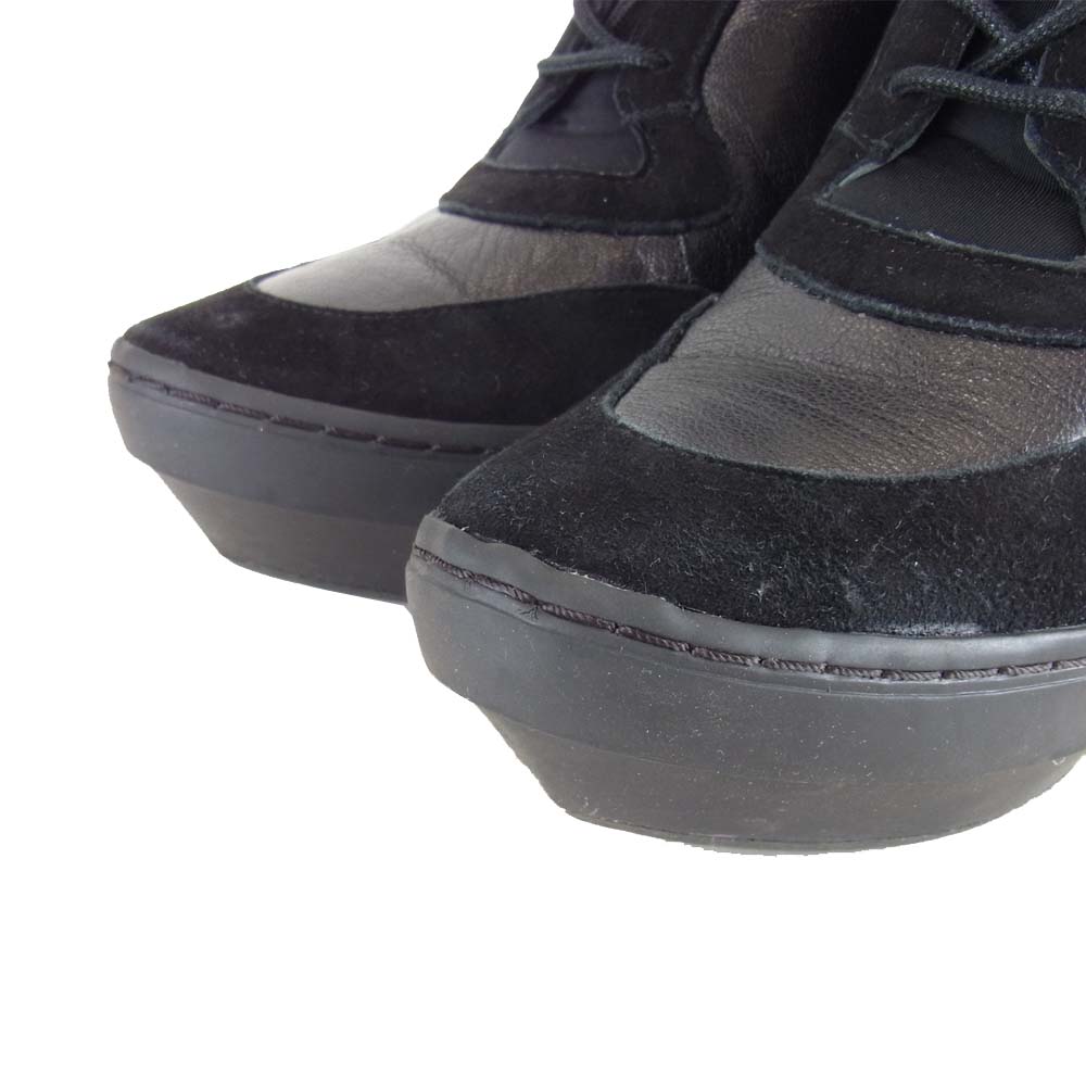 Yohji Yamamoto ヨウジヤマモト Y-3 ワイスリー M21821 SNEAK CLOG ヒール レザー スニーカー ブラック系 23.5cm【美品】【中古】