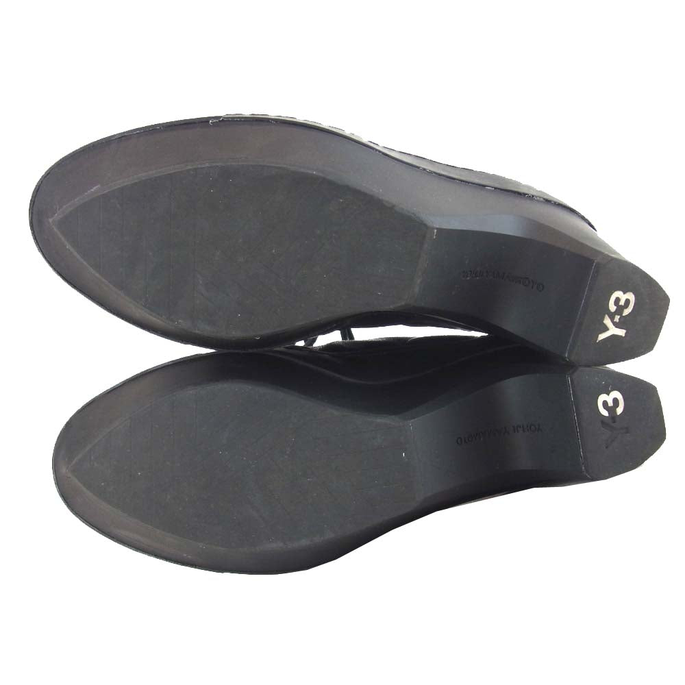 Yohji Yamamoto ヨウジヤマモト Y-3 ワイスリー M21821 SNEAK CLOG ヒール レザー スニーカー ブラック系 23.5cm【美品】【中古】