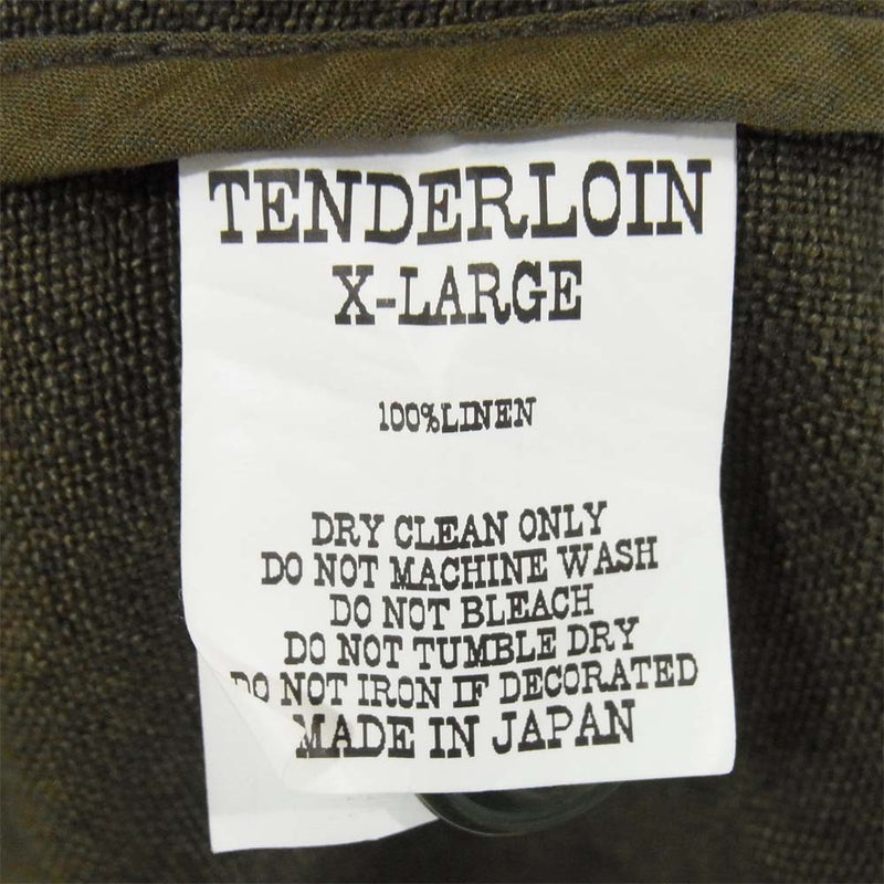 テンダーロイン　リネン　ジャケット　XL スイングトップ　linen カーキ肩幅約74cm