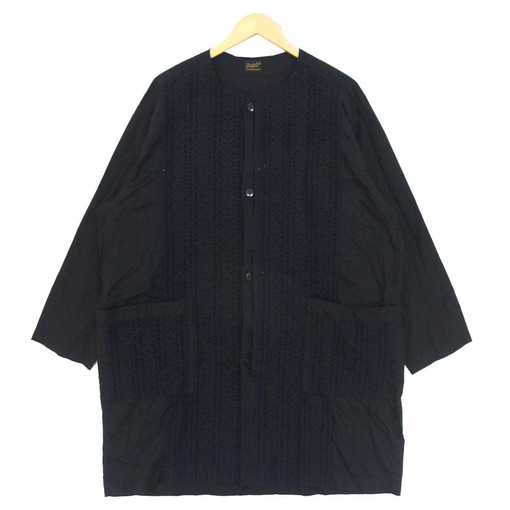 TENDERLOIN テンダーロイン SLUB EMBROIDERY COAT スラブ エンブロイダリー コート ブラック系 XL【美品】【中古】