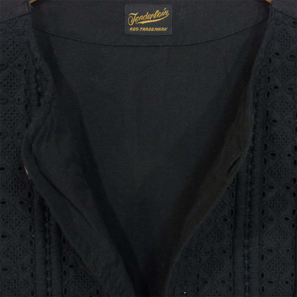 TENDERLOIN テンダーロイン SLUB EMBROIDERY COAT スラブ エンブロイダリー コート ブラック系 XL【美品】【中古】