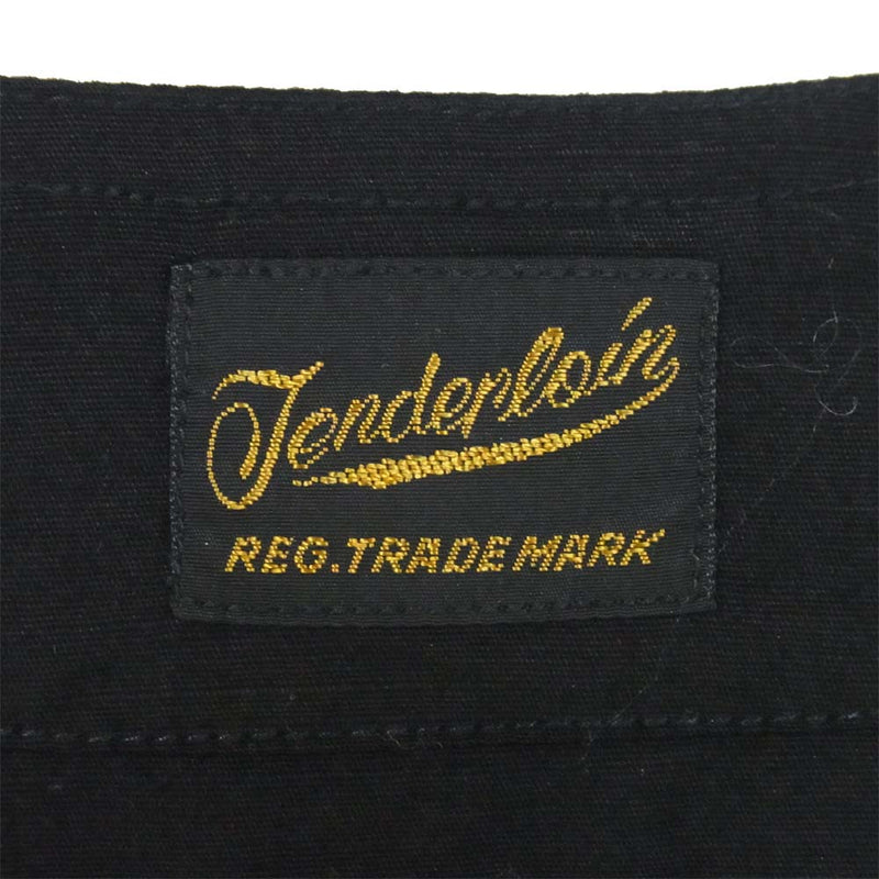 TENDERLOIN テンダーロイン SLUB EMBROIDERY COAT スラブ エンブロイダリー コート ブラック系 XL【美品】【中古】