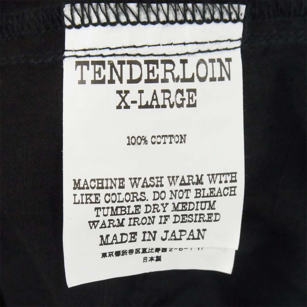 TENDERLOIN テンダーロイン SLUB EMBROIDERY COAT スラブ エンブロイダリー コート ブラック系 XL【美品】【中古】