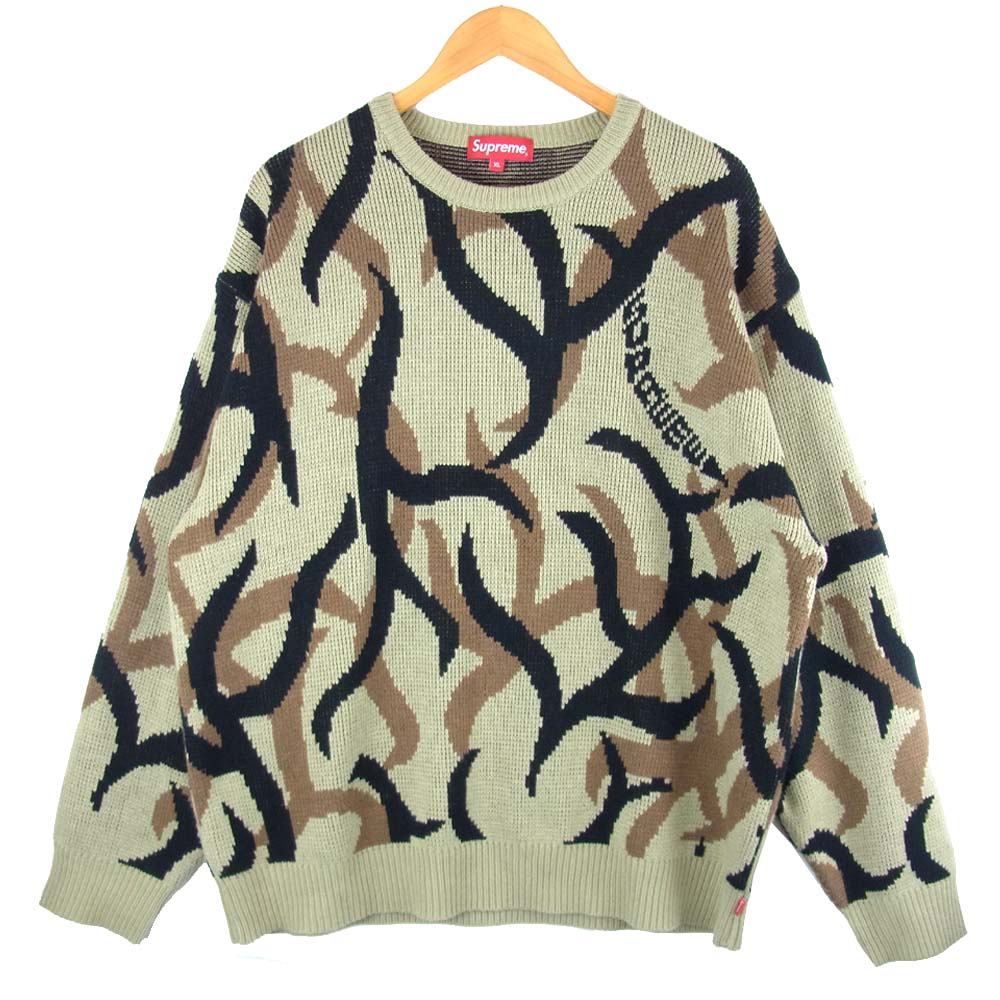 Supreme シュプリーム 19AW Tribal camo Sweater トライバル カモ ニット マルチカラー系 XL【中古】