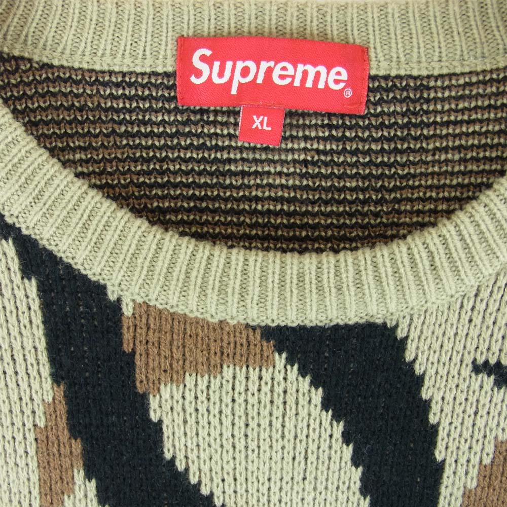 Supreme シュプリーム 19AW Tribal camo Sweater トライバル カモ ニット マルチカラー系 XL【中古】