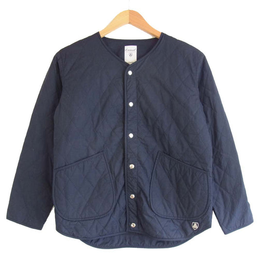 ORCIVAL オーシバル ノーカラー コットン キルティング ジャケット ネイビー系 1【中古】