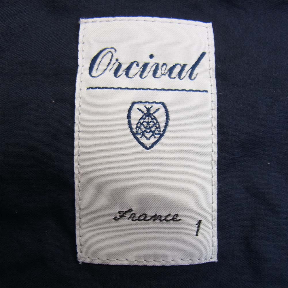 ORCIVAL オーシバル ノーカラー コットン キルティング ジャケット ネイビー系 1【中古】