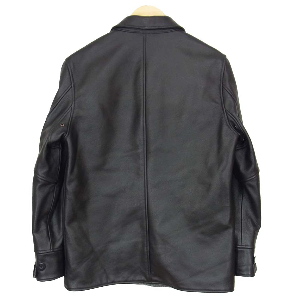 裏地ヘリンボーン レザー ジャケット ブラック系 M【中古】