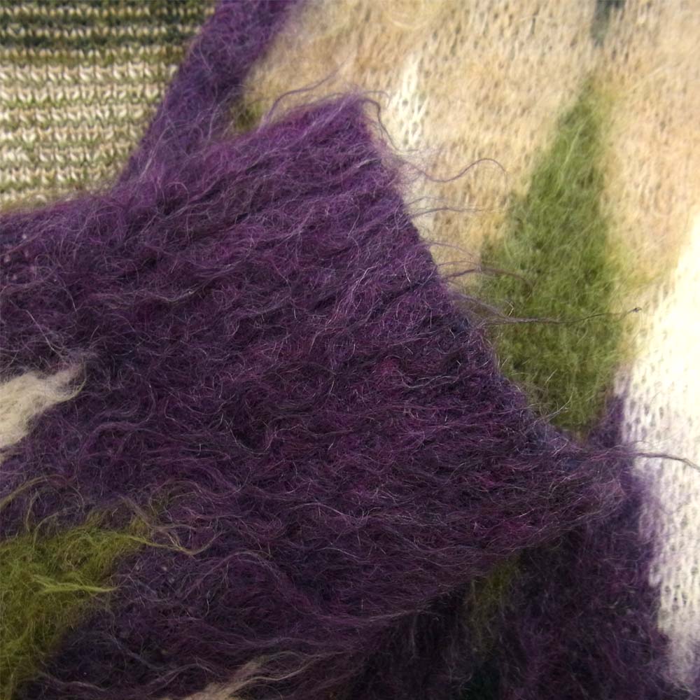 Needles ニードルス アーガイル ニット モヘア カーディガン パープル