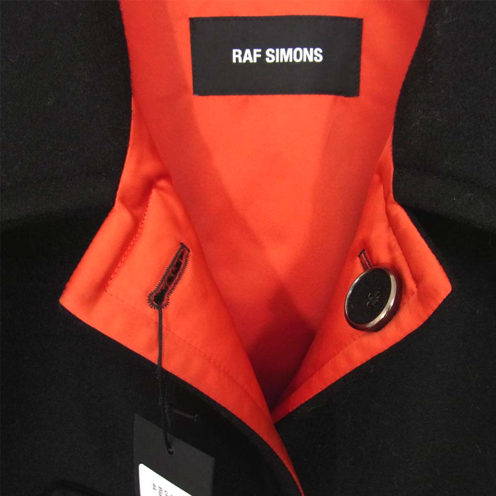 RAF SIMONS ラフシモンズ 18AW 182-642  Short Caban Double Button Coat Black ダブル ボタン ウール ショート コート ブラック系 44【極上美品】【中古】