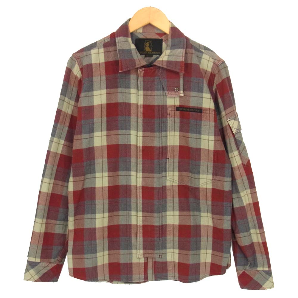 HYSTERIC GLAMOUR ヒステリックグラマー 0294AH01 チェック ウール 長袖シャツ レッド系 M【中古】