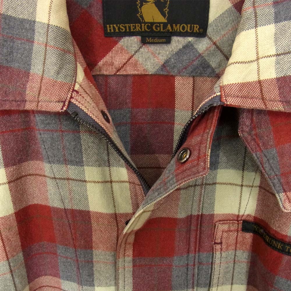 HYSTERIC GLAMOUR ヒステリックグラマー 0294AH01 チェック ウール 長袖シャツ レッド系 M【中古】