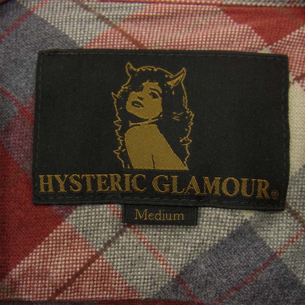 HYSTERIC GLAMOUR ヒステリックグラマー 0294AH01 チェック ウール 長袖シャツ レッド系 M【中古】