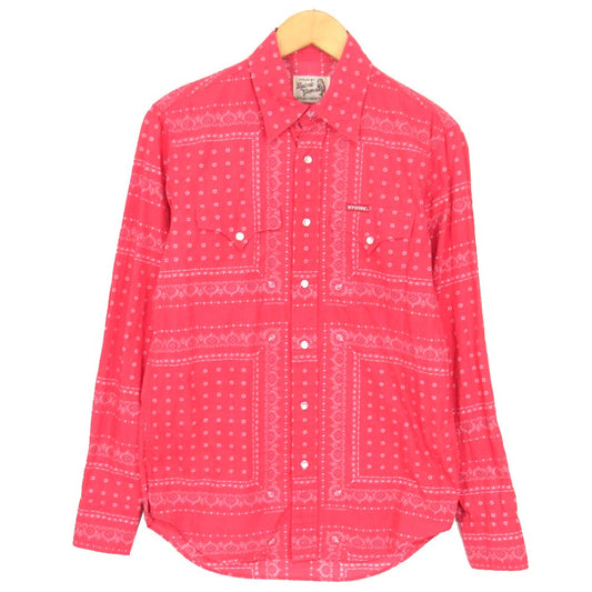 HYSTERIC GLAMOUR ヒステリックグラマー 0243AH10 総柄 ウエスタン 長袖シャツ レッド系 M【中古】