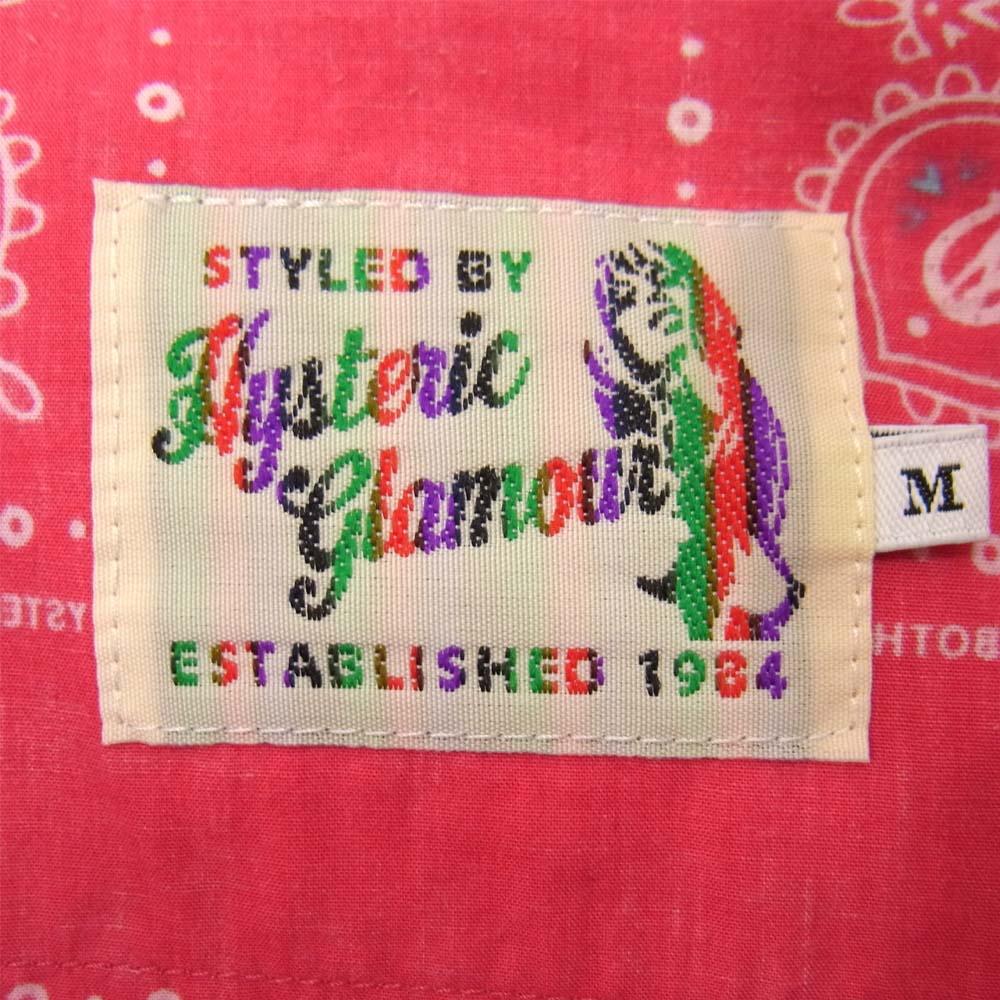 HYSTERIC GLAMOUR ヒステリックグラマー 0243AH10 総柄 ウエスタン 長袖シャツ レッド系 M【中古】