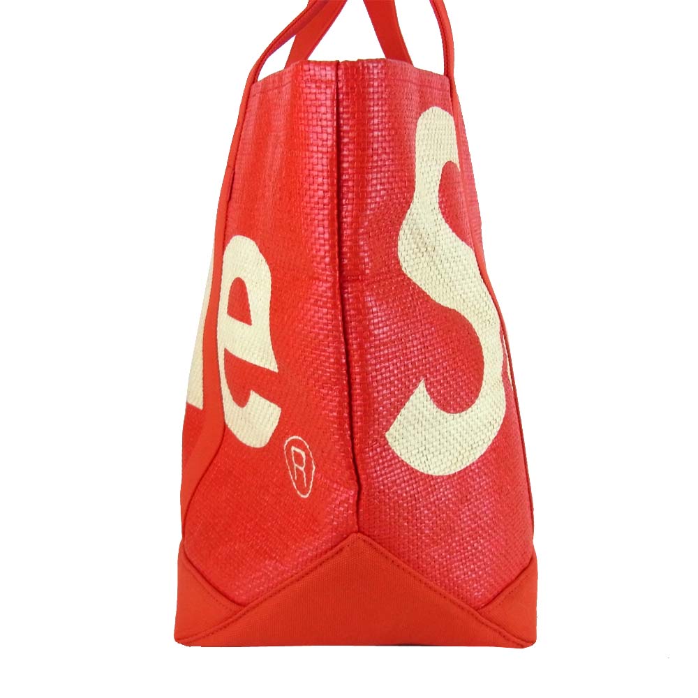 Supreme シュプリーム 納品書付 20SS Raffia Tote ラフィア トートバッグ レッド系【美品】【中古】