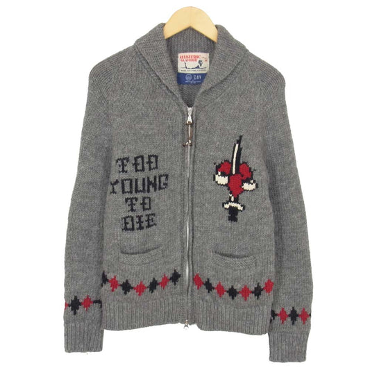 HYSTERIC GLAMOUR ヒステリックグラマー 02173ND05 Granted HYSTERIC カウチンセーター スカル ダイス グレー系 M【中古】