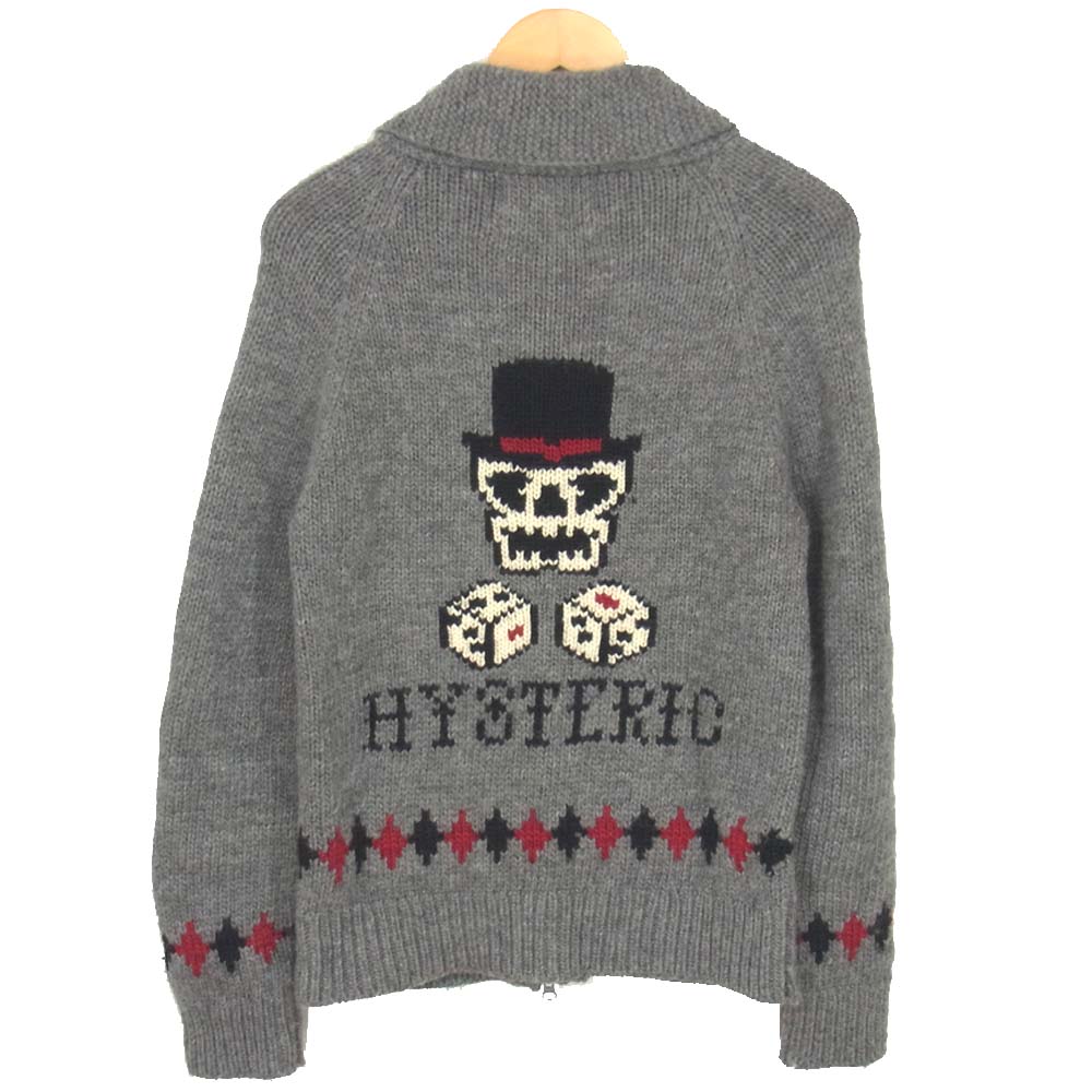 HYSTERIC GLAMOUR ヒステリックグラマー 02173ND05 Granted HYSTERIC カウチンセーター スカル ダイス グレー系 M【中古】
