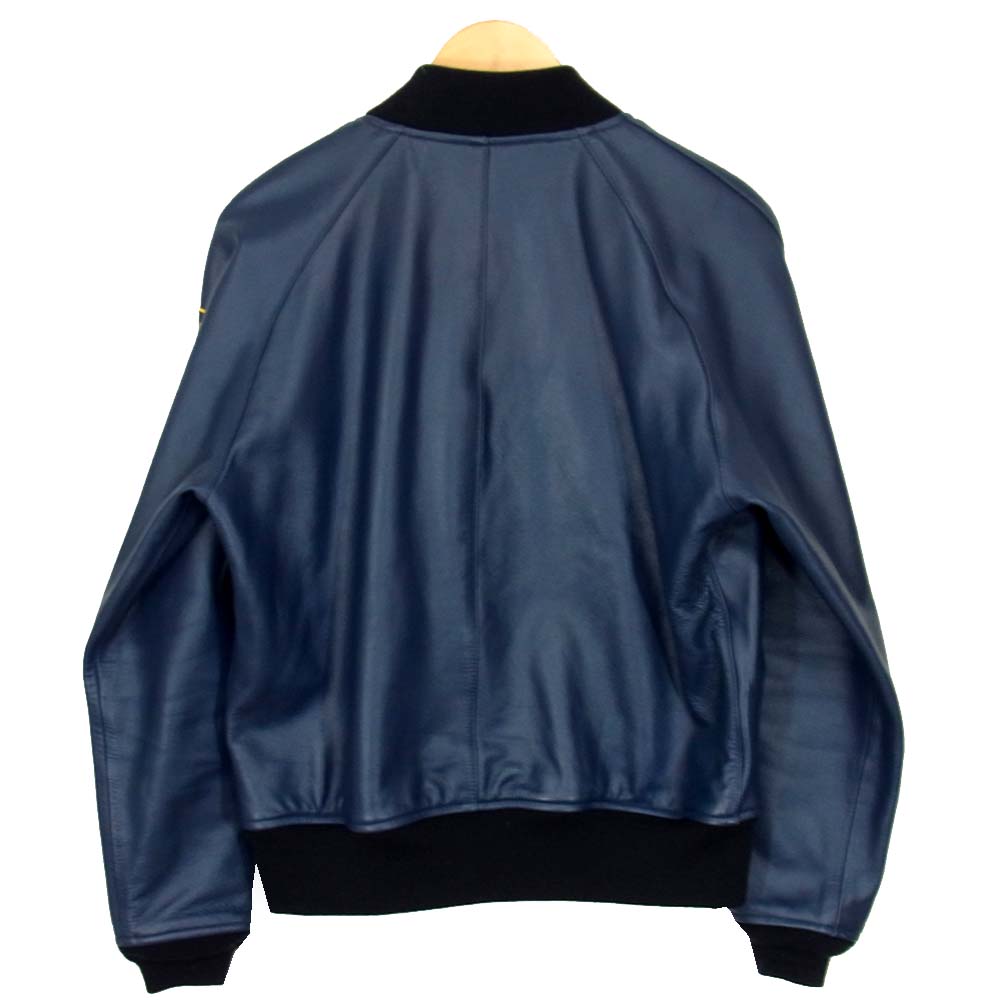 HYSTERIC GLAMOUR ヒステリックグラマー 02173LB02 キップレザー レーシング ジャケット ネイビー系 S【中古】